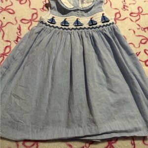 RACHEL Rachel Roy Blue and White Striped Kids Dress